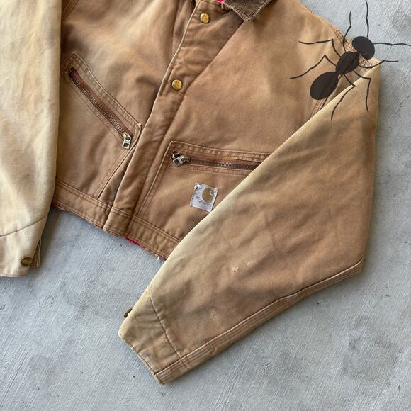 Carhartt brown cropped Detroit style work wear jacket - Picture 4 of 8